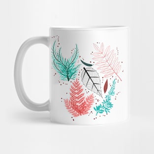 Boho Garden with Turquoise and Coral Colors Mug